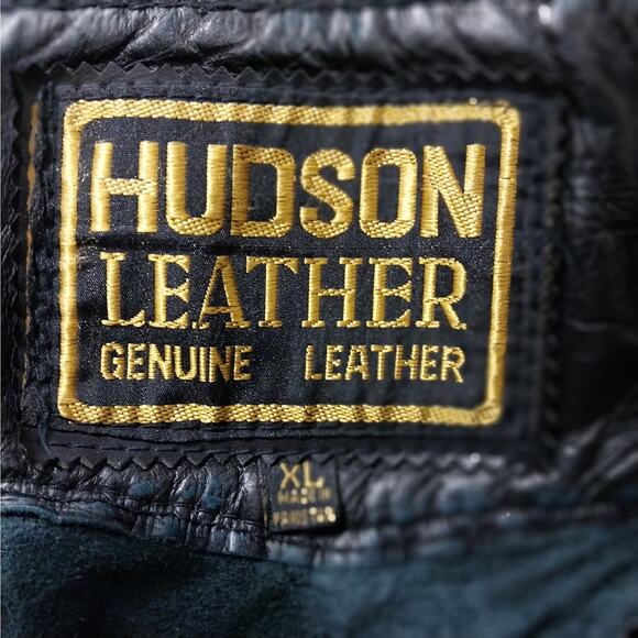 HUDSON LEATHER! BLACK GENUINE LEATHER, HEAVY DUTY BRAIDED DETAIL CHAPS! SZ XL - Picture 8 of 9